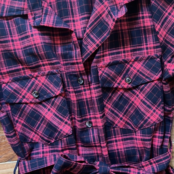 Billy T Plaid Button Down Shirt Dress - Picture 11 of 15